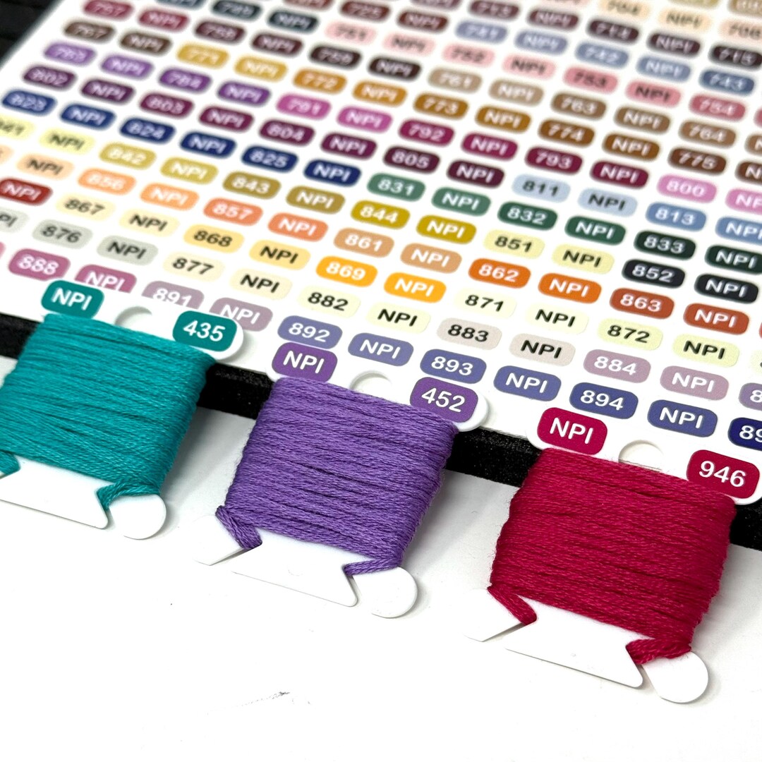 Mini Colour Vinyl Labels for NPI (needlepoint Inc.silks) X476 Colours ...