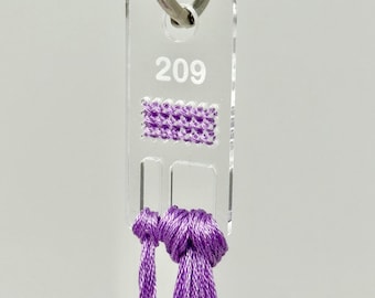 Stitchable Clear Acrylic Floss Drops | Engraved DMC numbers | Set of 500