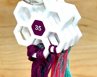 Witte acryl Hex Floss Drops voor kruissteek en borduren | Optionele vinyllabels
