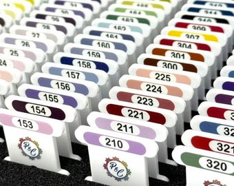 P&C Everyday 3mm Bobbins | 500 Printed bobbins with DMC number and colour swatch