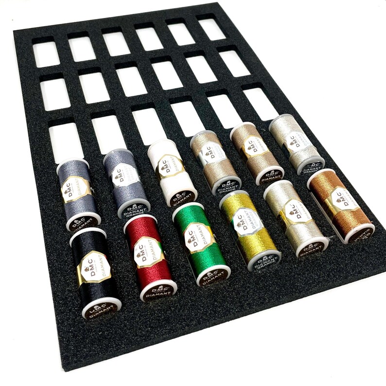 DMC Diamant/Diamant Grande foam insert (x1) for Bisley drawers - holds 30 spools (not included)