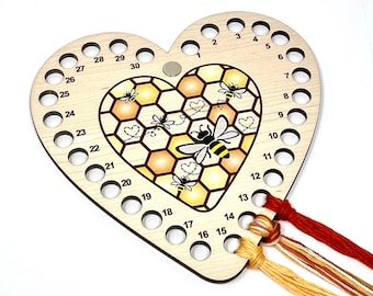 Bee Heart thread Holder with needle minder magnet