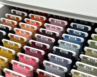 DMC Eco Vita | 3mm acrylic bobbins with printed number and swatch | x60 bobbins |