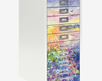 Sunrise Meadows decals for Bisley 10 drawer or 15 drawer cabinet (not included)