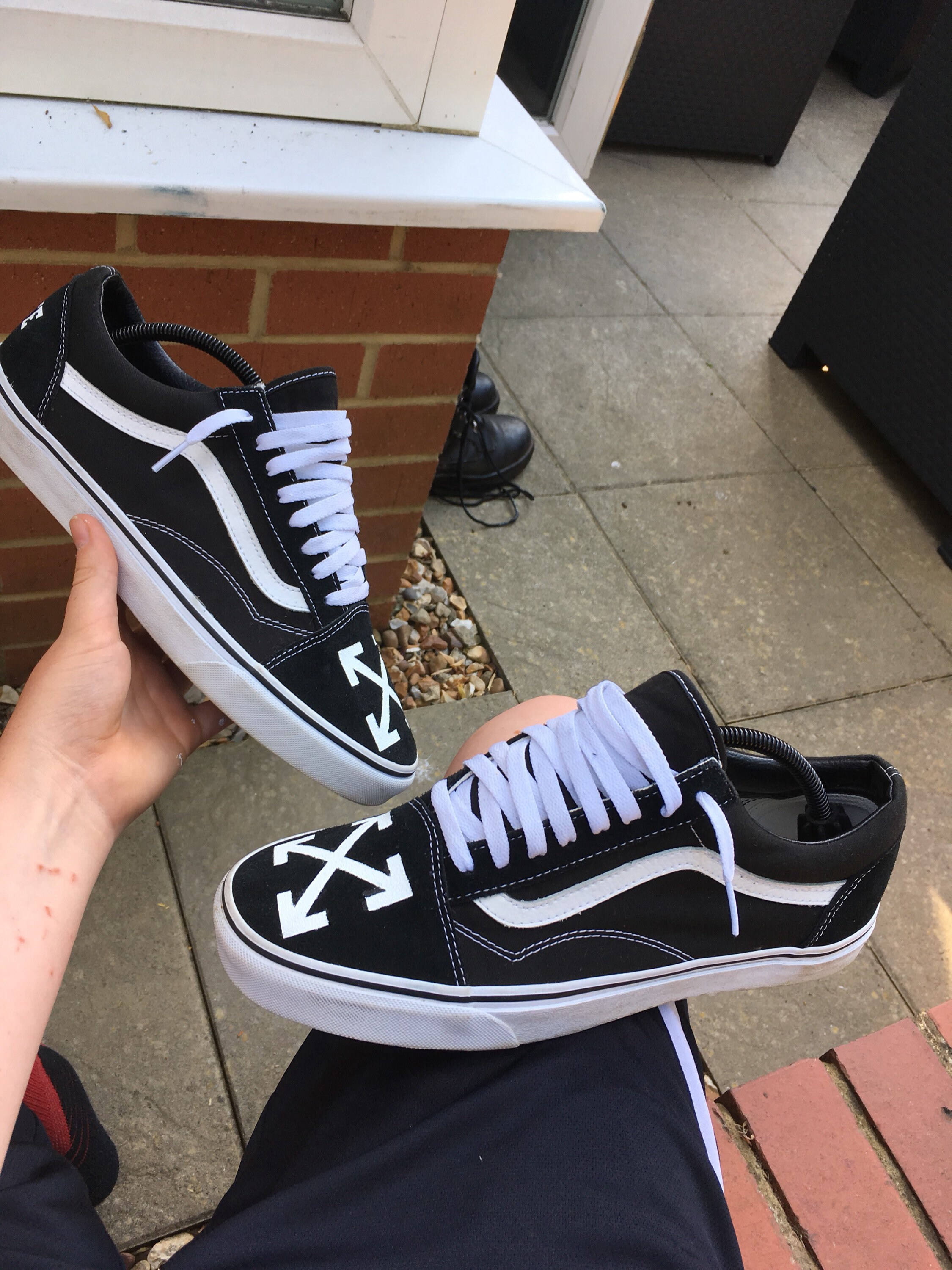 Off white vans custom Etsy