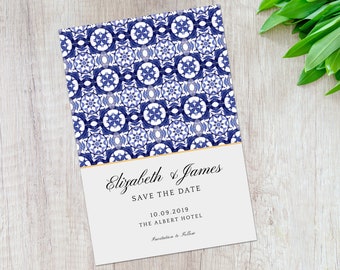 Portuguese Countryside Postcard Wedding Save the Date Cards and Envelopes