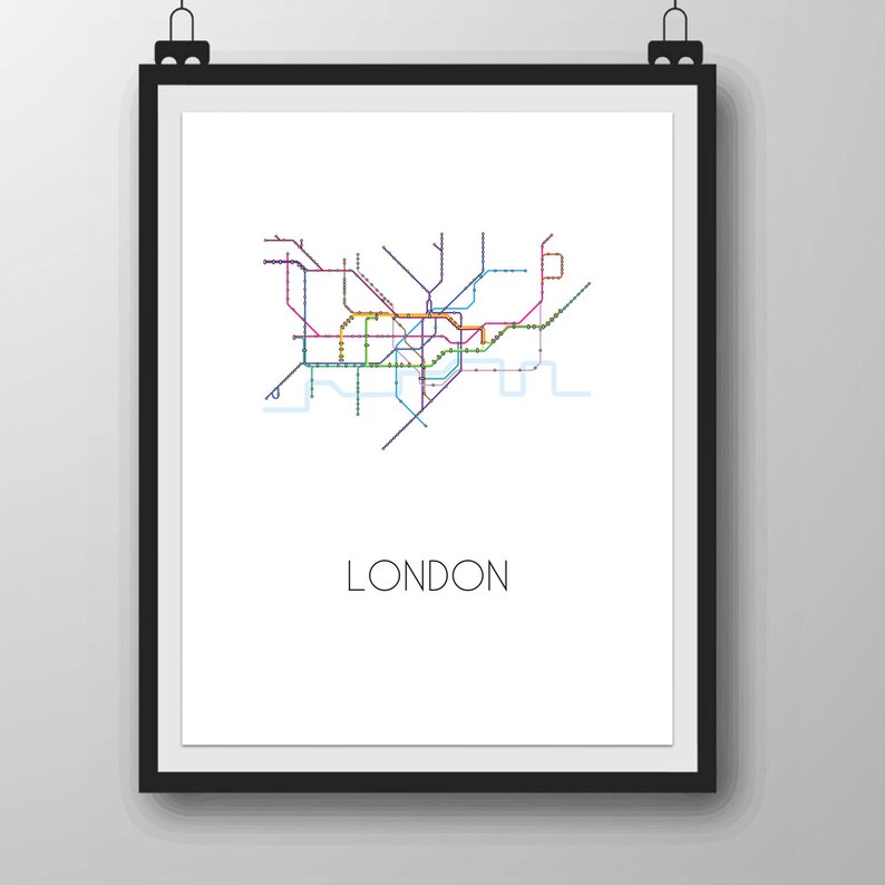 London Tube Printable Map Art Metro Art Poster Artwork Etsy