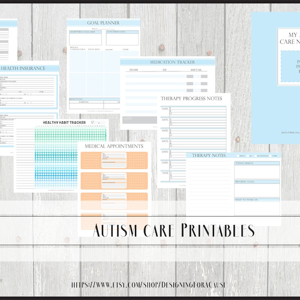 Autism care binder printables