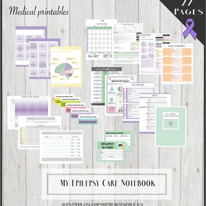 Cuaderno médico para la epilepsia: cuaderno de cuidados, imprimibles de salud infantil, diario de convulsiones, necesidades especiales, paquete