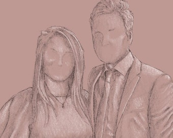 CUSTOM Pencil Drawing, personalised Gift, Family Portrait, Couple Portrait, , portraits from photos, personalized gifts, wedding gift