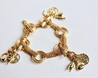 18 Karat Gelbgold Lucky 13 Hufeisen-Charm-Armband