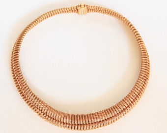 MARCHAK Choker necklace in 18 carat yellow gold double twisted link