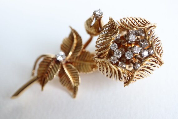 Broche Ancienne Fleur Movitex - Bijou Vintage - Occasion