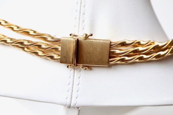 Collier 3 rangs or jaune importantes cordelettes … - image 2