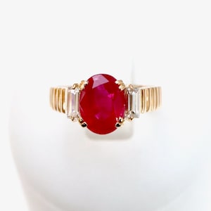 2.3 Carat Ruby Ring in 18 Carat Yellow Gold and Diamonds