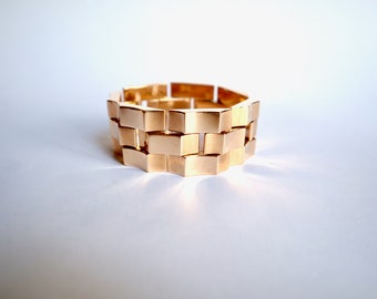 Vintage Tank 1940 Armband aus 18 Karat Gelbgold