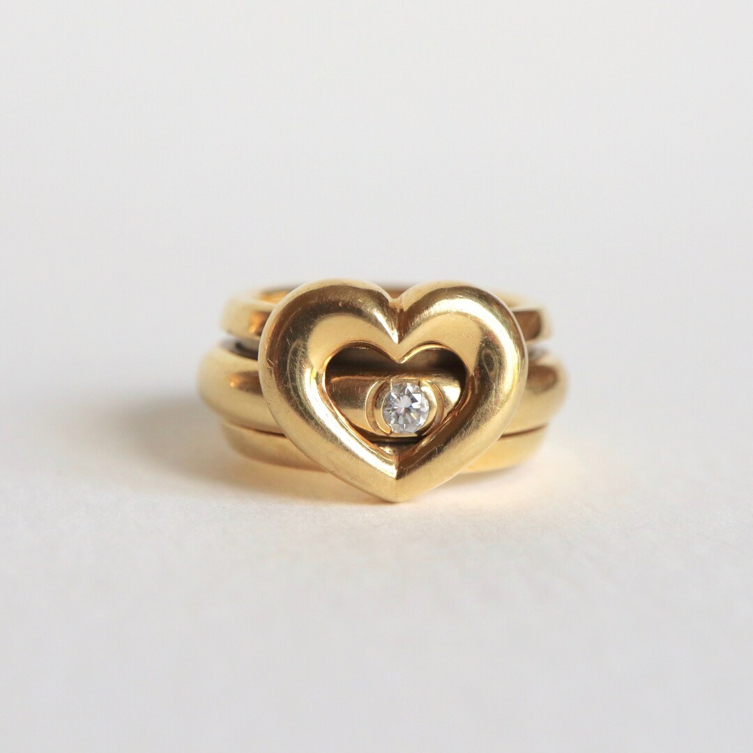 PIAGET Heart in 18 Carats Yellow Gold and Diamond Etsy Israel
