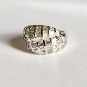 Bague Jonc en or blanc 18 carats et diamants Baguettes 1,3 carats