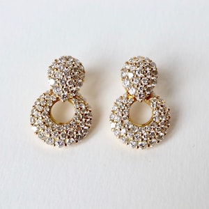 Earrings clips yellow gold 18 K and diamonds 6 carat solid gold