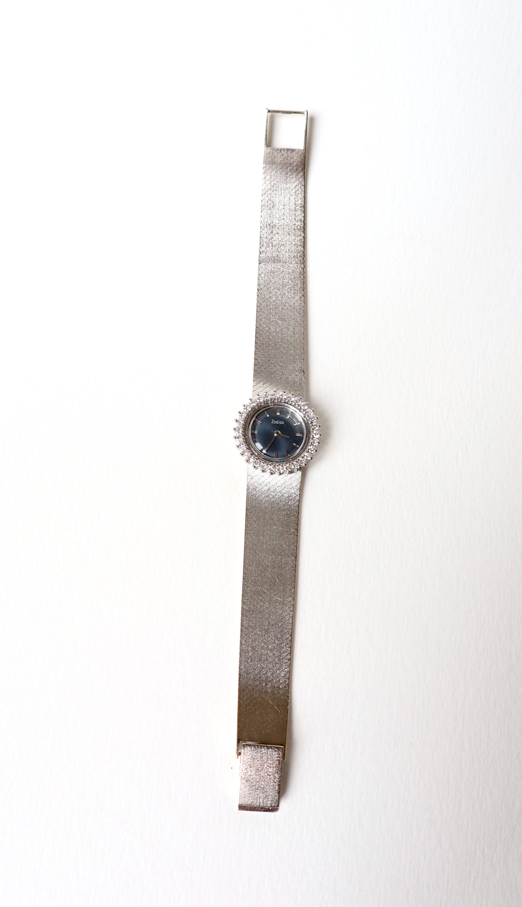 Zodiac Swiss 1960s 10k GF Diamond Watch Beautiful Ladies Zodiac Custom 10k RGP Bezel Elegant Watch  main image 4