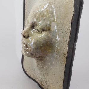 Mystery Art Ceramic Porcelain Cracuelle Face