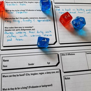 NPC Tracker and Generator / PDF / Dungeons and Dragons 5E - Etsy