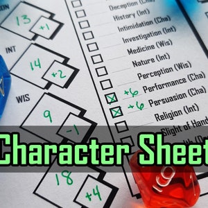 DnD Character Sheet / New Player Friendly / PDF / Dungeons and Dragons 5E