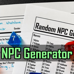 NPC Tracker and Generator  / PDF / Dungeons and Dragons 5E