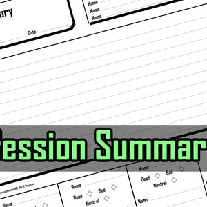 Session Summary / PDF / Dungeons and Dragons 5E