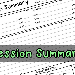 Session Summary / Torn Page Style / PDF / Dungeons and Dragons 5E