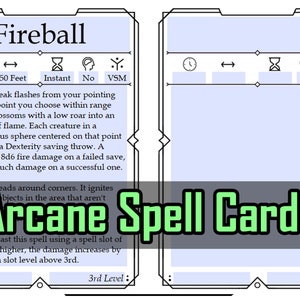 Carte incantesimo arcano Dungeons and Dragons PDF Compilabile