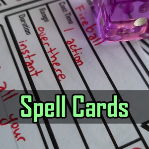 Spell Cards Dungeons and Dragons