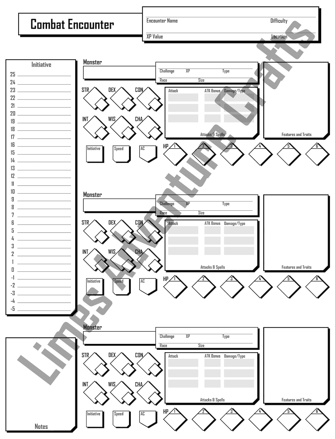 Encounter Tracker / PDF / Dungeons and Dragons 5E - Etsy