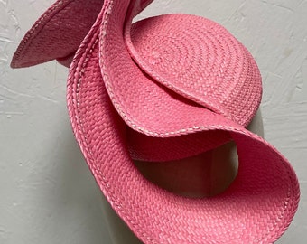 Sculptural Fascinator Base/ Genuine panama hat NATURAL STRAW-toquilla,Ready to wear Fascinator Accessory, Artisanal handcrafted headwear.