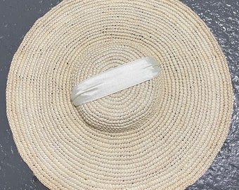 Fascinator Base TOQUILLA STRAW  Genuine Panama Hat/ Crochet Natural,Ready to wear Fascinator Accessory, Artisanal handcrafted headwear,