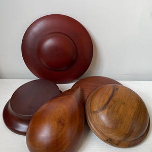 Exclusivo juego de 5 hormas de madera para sombreros – Moldes grandes para sombrerería – Piezas de estudio finales