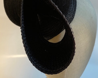 Sculptural Fascinator Base/ Genuine panama hat NATURAL STRAW-toquilla straw Large