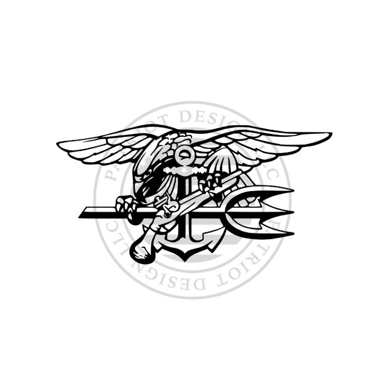 PD047 Navy Seal Trident Seal Emblem Navy Special Etsy