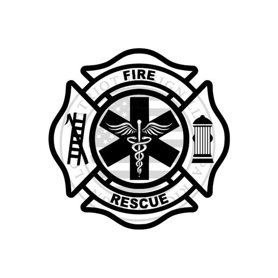 Maltese Cross Firefighter Cross Fire Rescue Fireman Logo Etsy