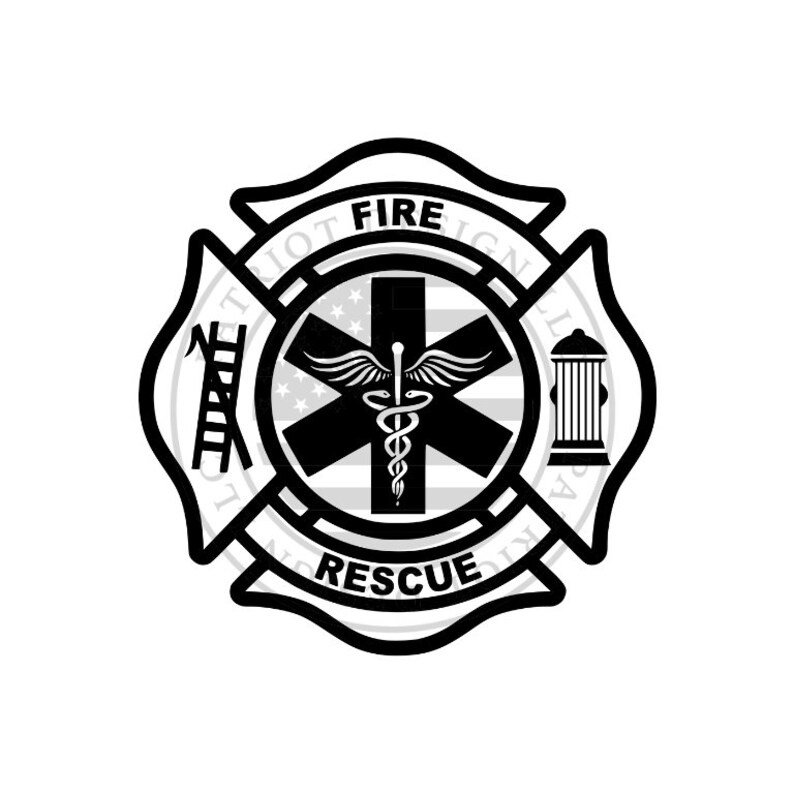 Download PD040 Maltese Cross Firefighter Cross Fire Rescue | Etsy
