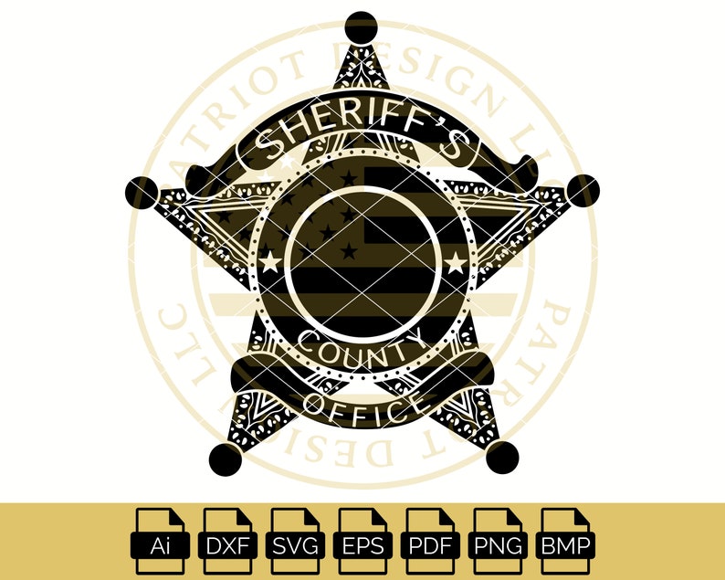 County Sheriff Badge 5 Point Sheriff Badge Sheriff Black | Etsy