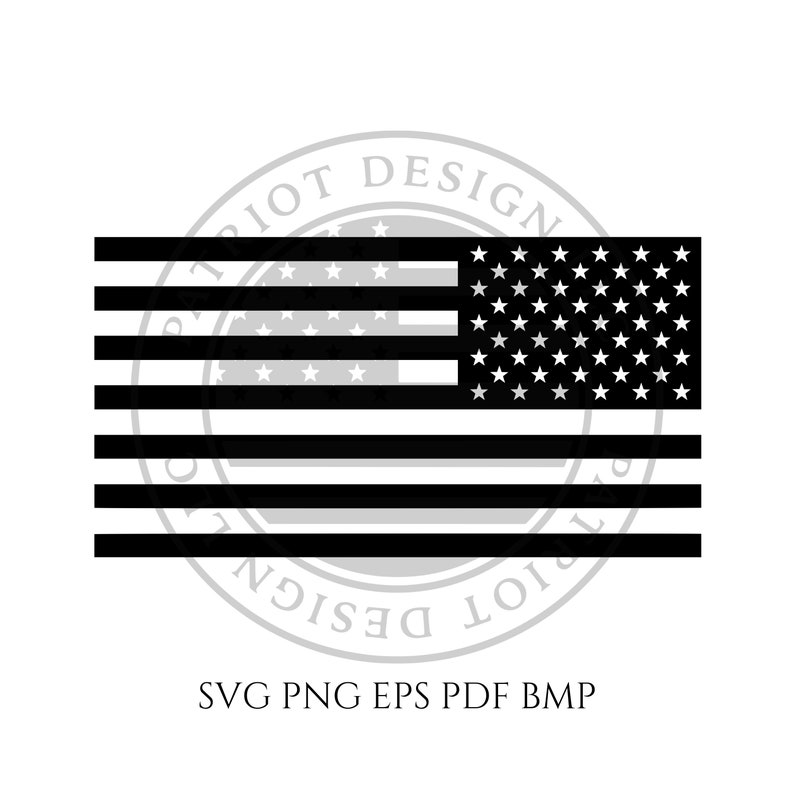 Reverse Flag American Flag Subdued Flag Vector Black and | Etsy