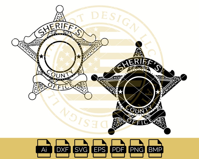 County Sheriff Badge 5 Point Sheriff Badge Sheriff Black | Etsy