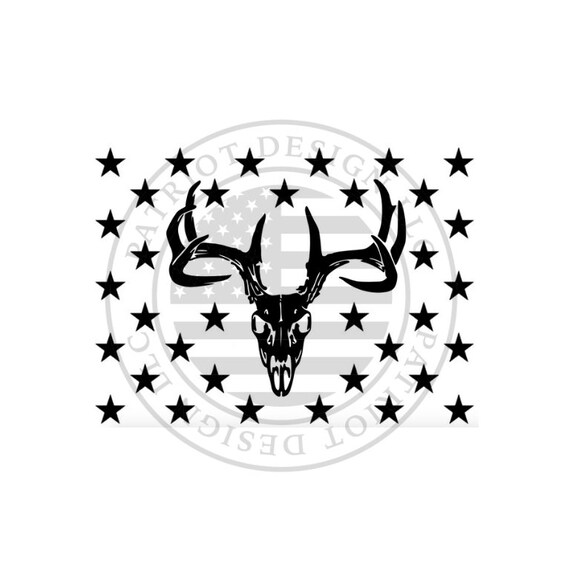 Deer Skull Union Deer Skull Hunter Union Black White Etsy