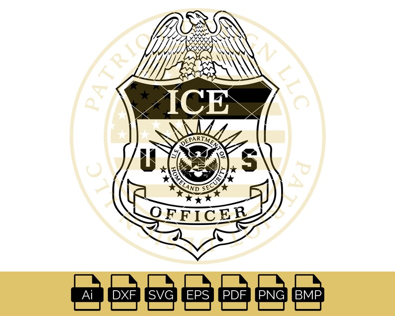 ICE Officer Badge ICE Badge Vector ICE Us Homeland | Etsy
