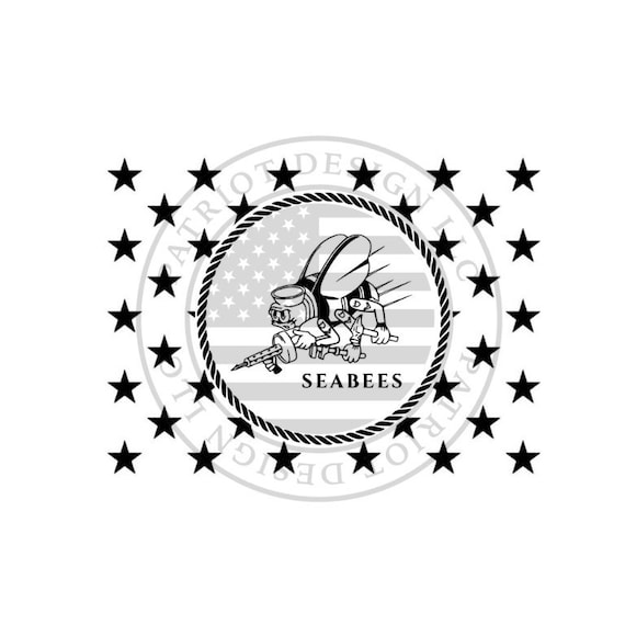 Seabees Union Us Navy Seabees Naval Construction Black Etsy