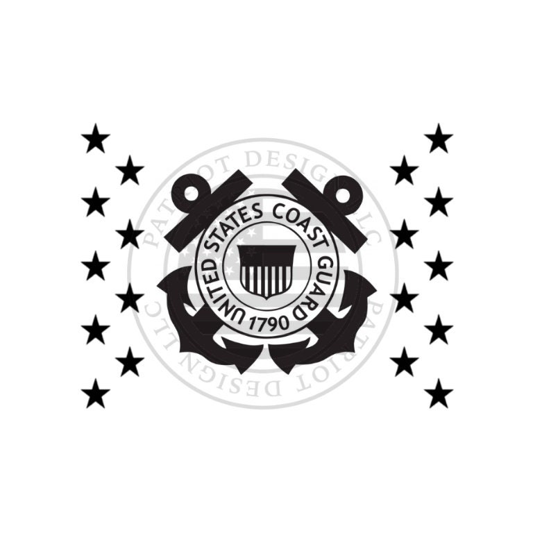 Pd026 Coast Guard Uscg Uscg Union Military Black Etsy