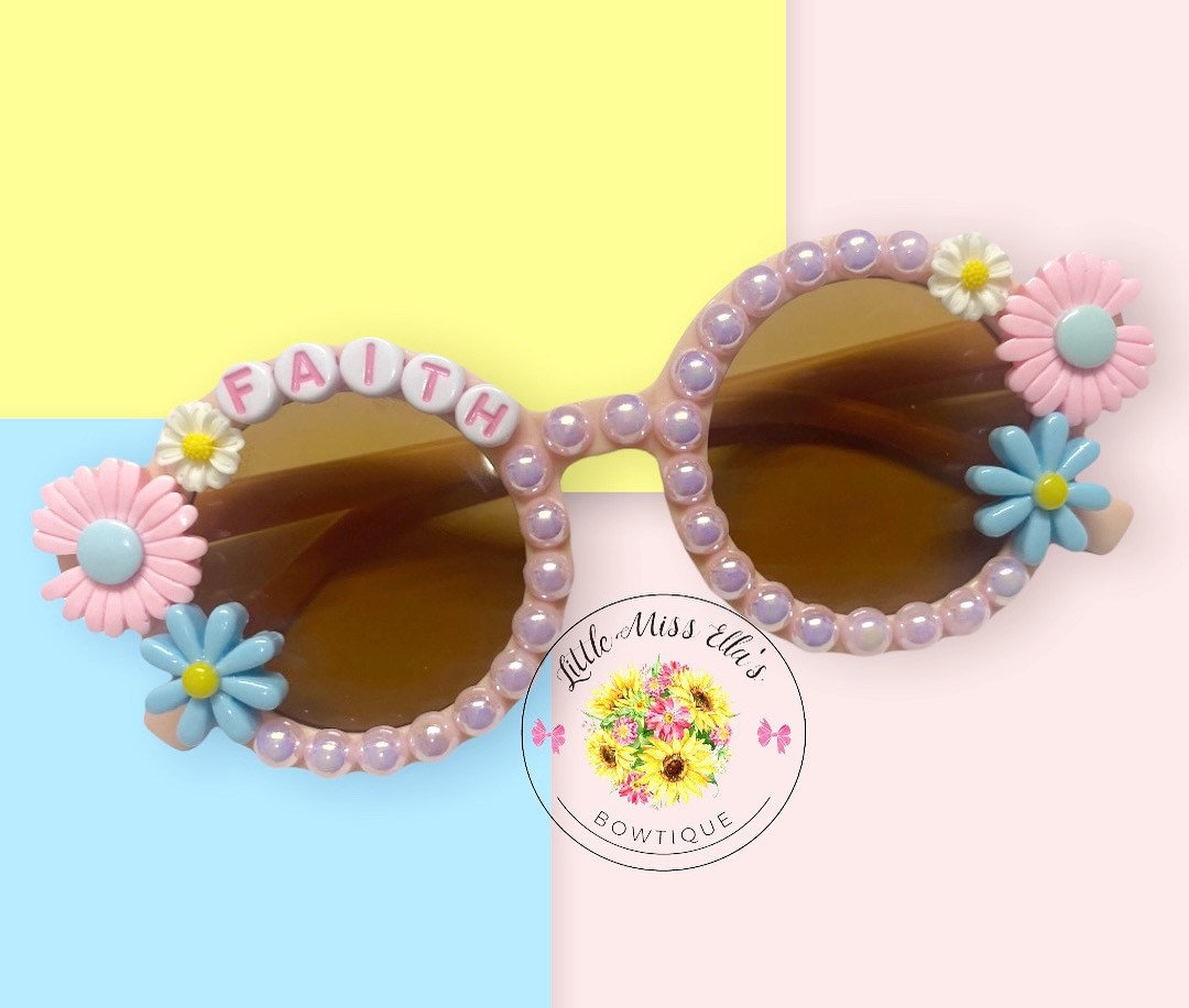 Flower Round Retro Sunnies Spring Personalized Sunglasses