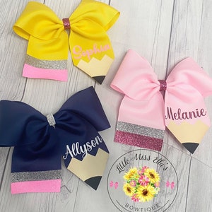 Pencil School Cheer Bow/ Back to School Bow