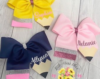 Pencil School Cheer Bow/ Back to School Bow